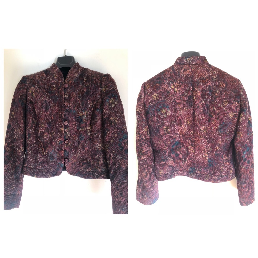 Adrienne Vittadini Metallic Brocade Jacket